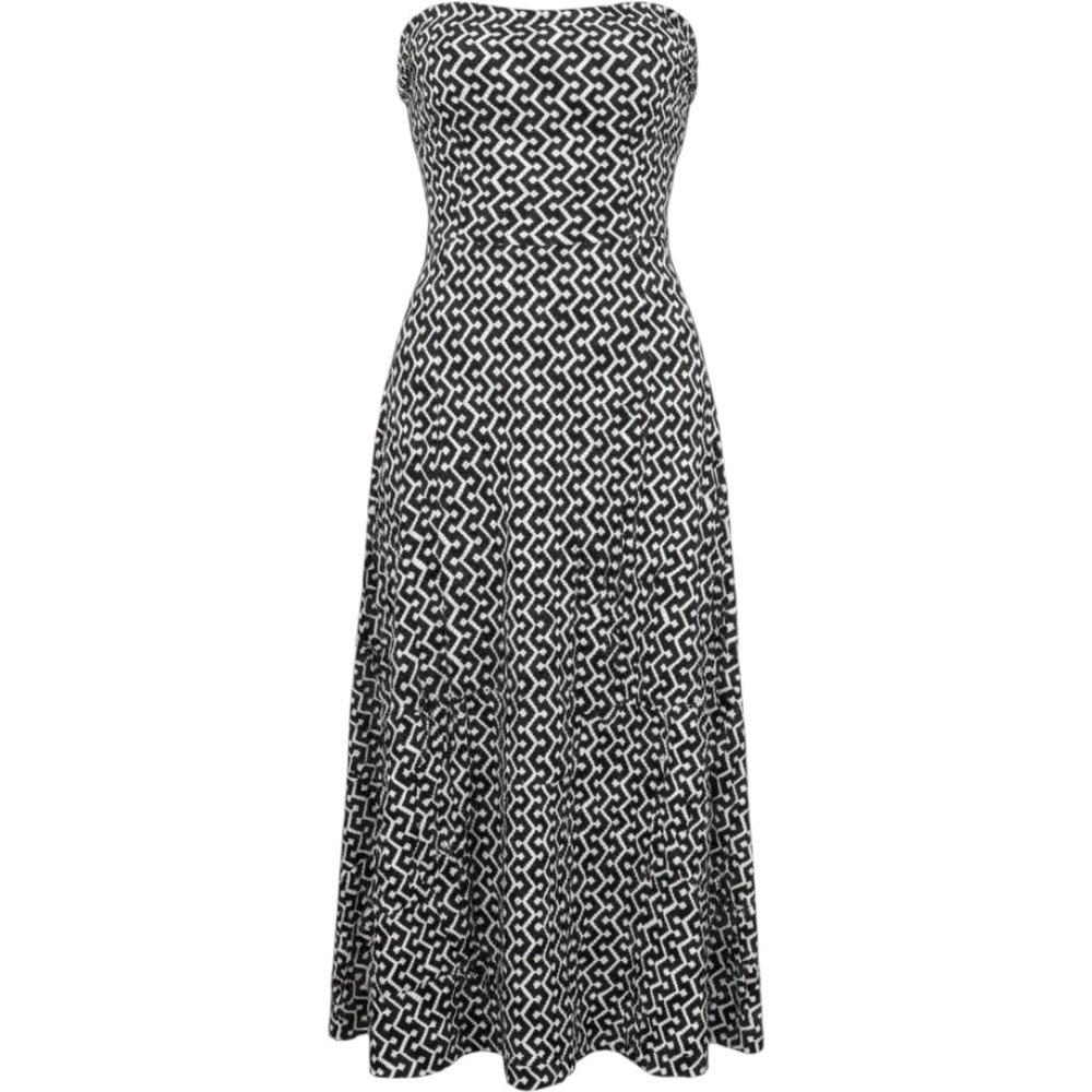 Gap Black White Geometric Print Strapless Midi Dress Tube Top
